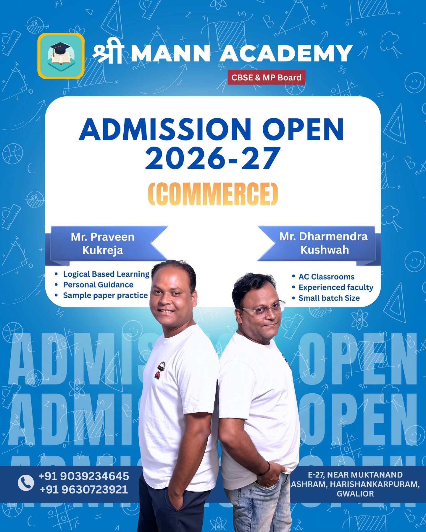Admissions Campaign creative for Shri Mann Academy